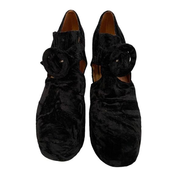 Havana Last by Jeffery Campbell Black Velvet Platform Shoes Size 8.5 - Picture 3 of 9